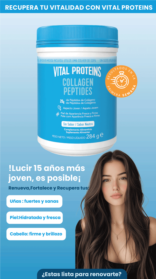 VITAL PROTEINS- Fortalece y Mejora la Calidad de tú piel, uñas y cabello 10 veces más rapido!