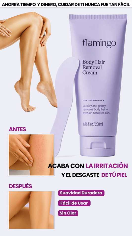FLAMINGO- Crema depiladora- Sin Irritación, rápida, segura y Sin ningún Olor!